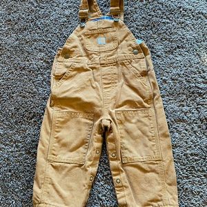 12M Carhartt Flannel LINED bibs